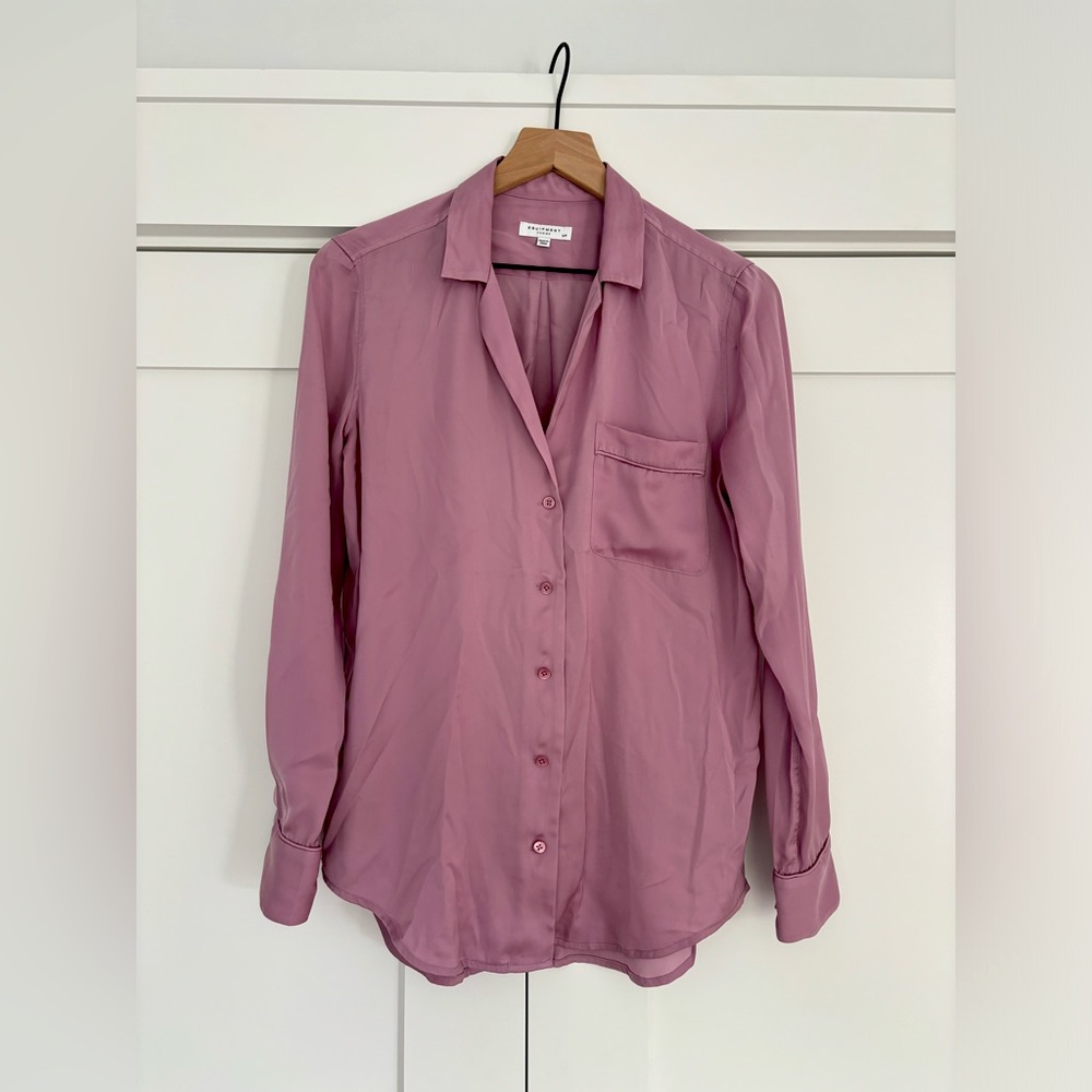 Equipment Femme faux silk blouse, size Small, Mauve/Lavender